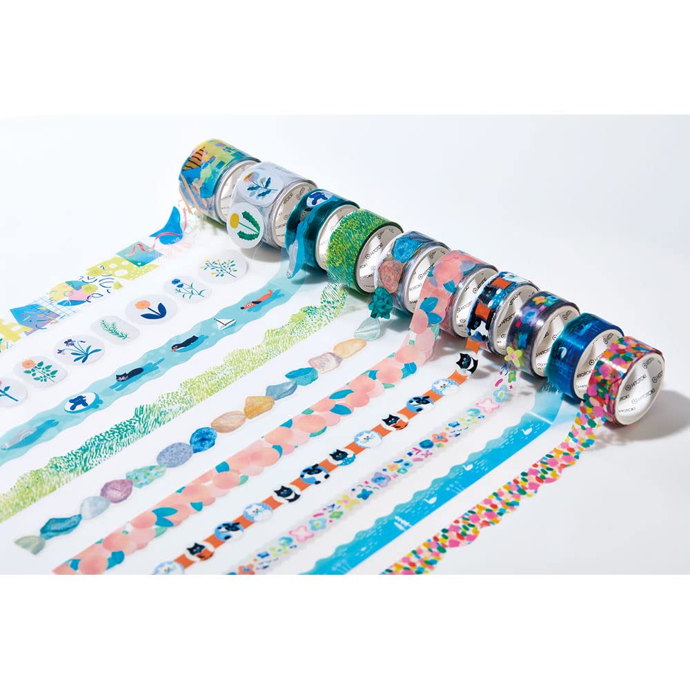 King Jim Soda Transparent Masking Tape - Die-cut Type - Wildflower - 30 mm x 3 m - - Washi Tapes - Bunbougu