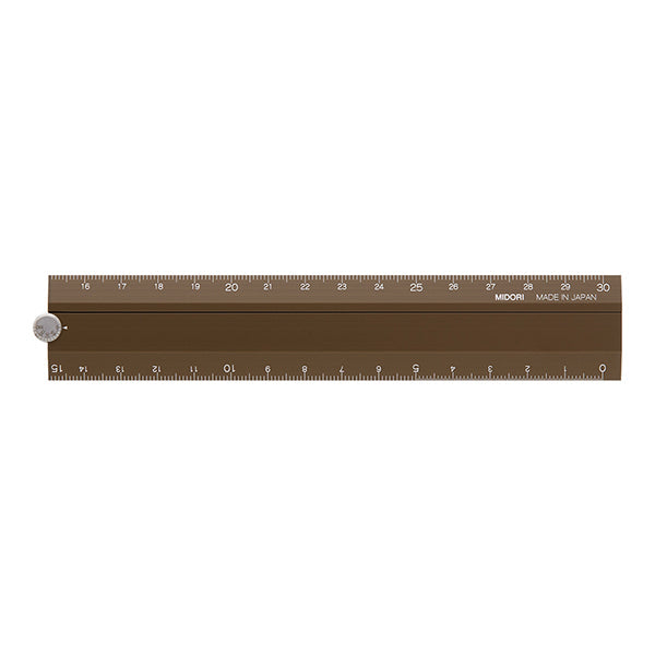 Midori Aluminum Multi Ruler - Brown - 30 cm -  - Rulers - Bunbougu